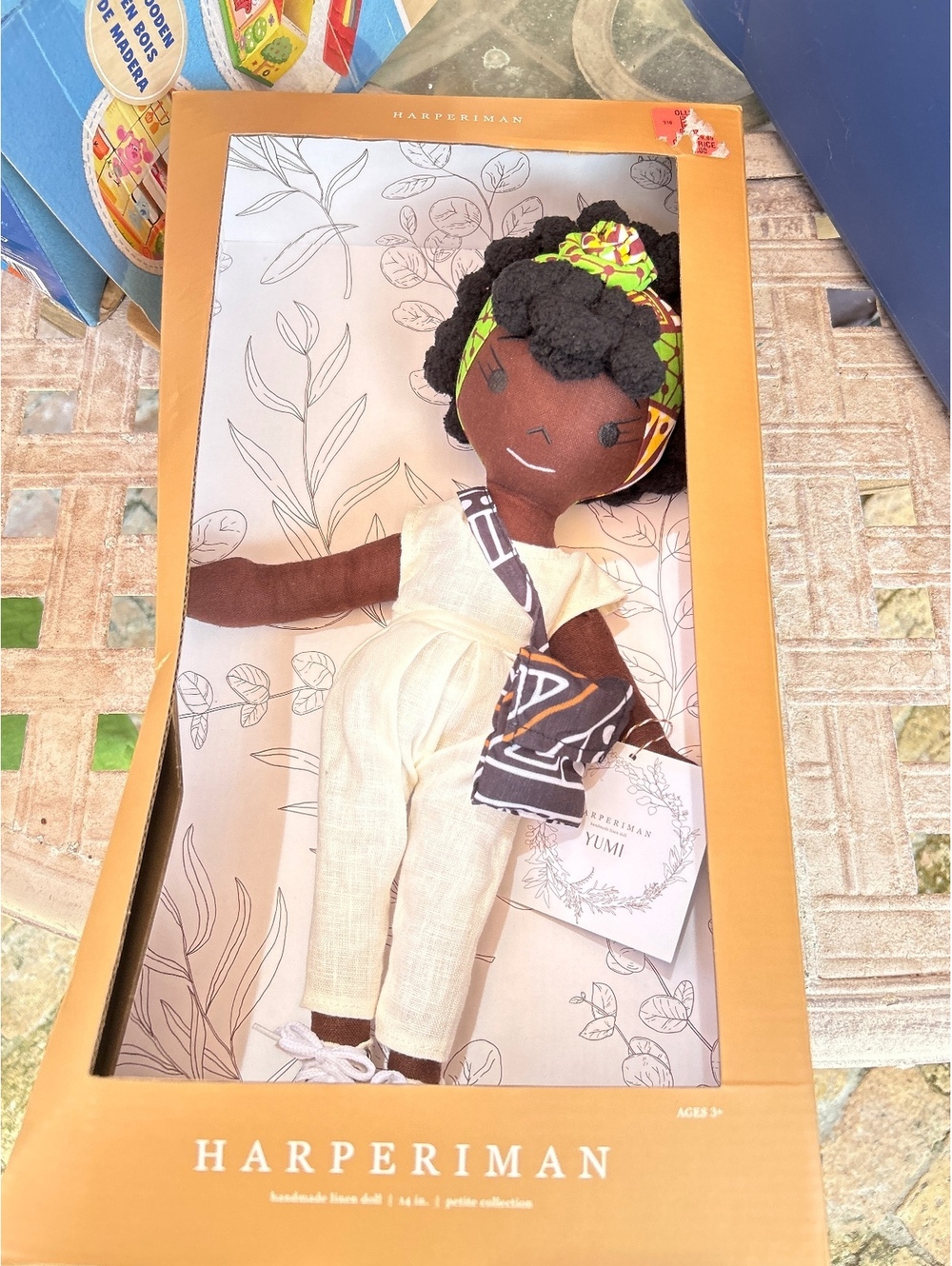 Harperiman Handmade African American Doll with Headwrap and Purse